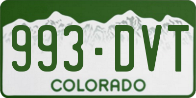 CO license plate 993DVT