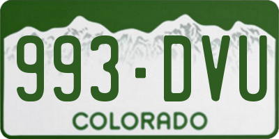 CO license plate 993DVU