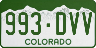 CO license plate 993DVV