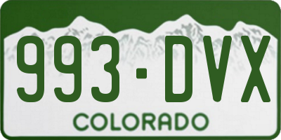 CO license plate 993DVX