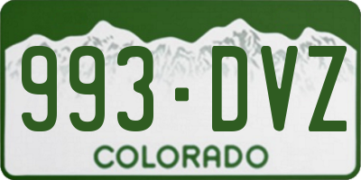 CO license plate 993DVZ