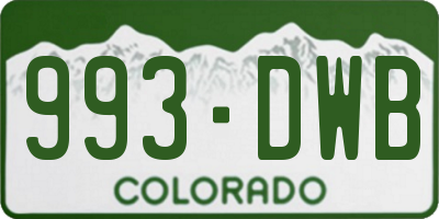 CO license plate 993DWB