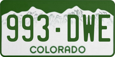 CO license plate 993DWE