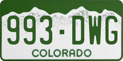 CO license plate 993DWG