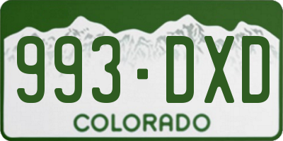 CO license plate 993DXD