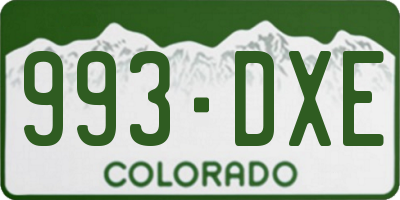 CO license plate 993DXE