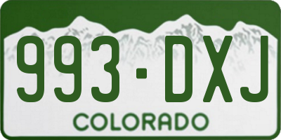 CO license plate 993DXJ