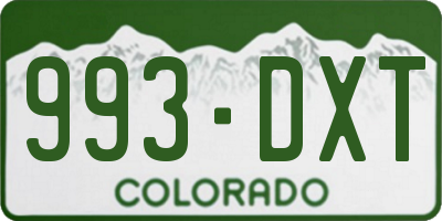 CO license plate 993DXT