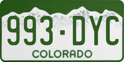 CO license plate 993DYC