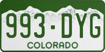 CO license plate 993DYG