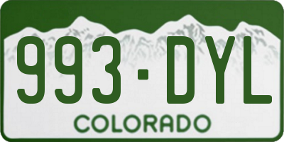 CO license plate 993DYL