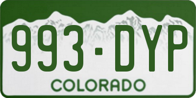 CO license plate 993DYP