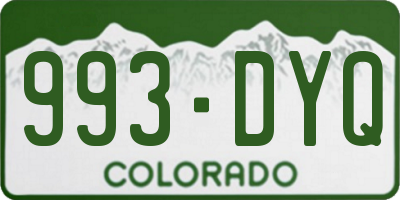 CO license plate 993DYQ