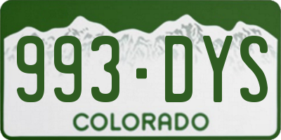 CO license plate 993DYS