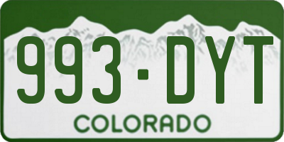 CO license plate 993DYT