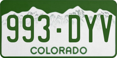 CO license plate 993DYV