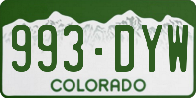 CO license plate 993DYW