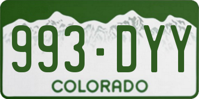 CO license plate 993DYY