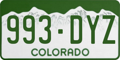 CO license plate 993DYZ