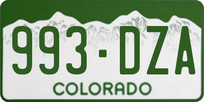CO license plate 993DZA