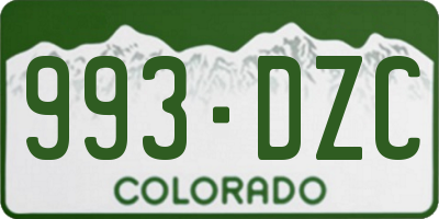 CO license plate 993DZC