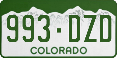 CO license plate 993DZD