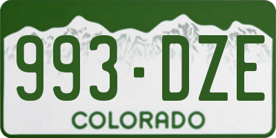 CO license plate 993DZE