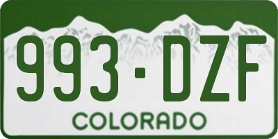 CO license plate 993DZF