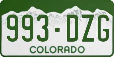 CO license plate 993DZG