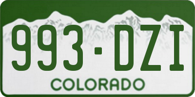 CO license plate 993DZI