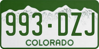 CO license plate 993DZJ