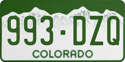 CO license plate 993DZQ