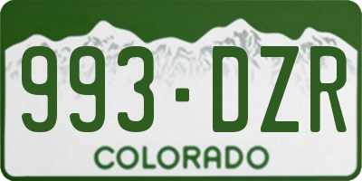 CO license plate 993DZR