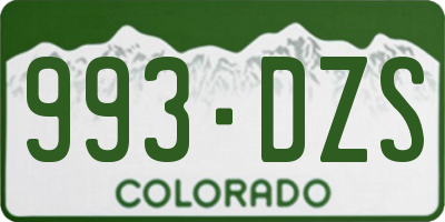 CO license plate 993DZS