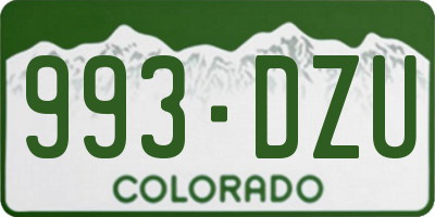 CO license plate 993DZU
