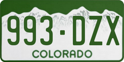 CO license plate 993DZX