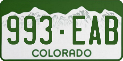 CO license plate 993EAB
