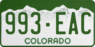 CO license plate 993EAC