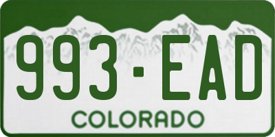 CO license plate 993EAD