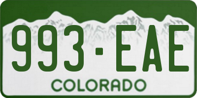 CO license plate 993EAE