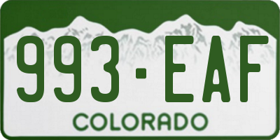 CO license plate 993EAF