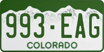 CO license plate 993EAG