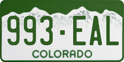 CO license plate 993EAL