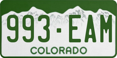 CO license plate 993EAM