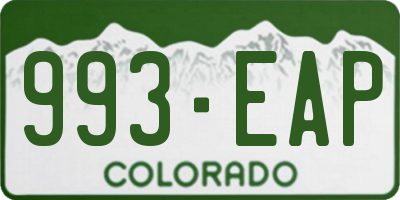 CO license plate 993EAP