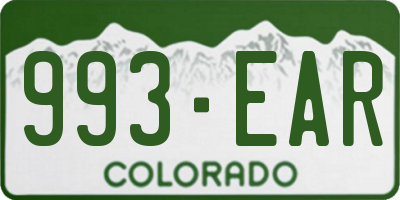 CO license plate 993EAR