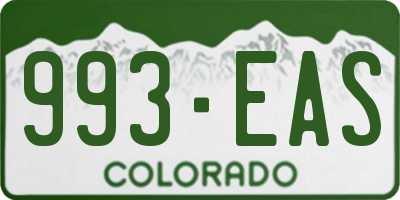 CO license plate 993EAS