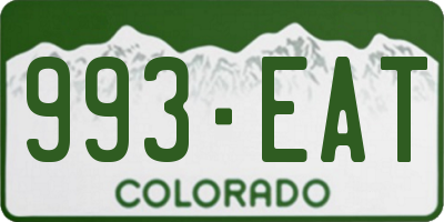CO license plate 993EAT