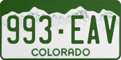 CO license plate 993EAV