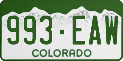CO license plate 993EAW